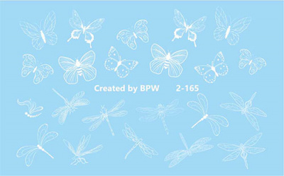 Слайдер дизайн Белые бабочки и стрекозы из каталога Цветные на любой фон, в интернет-магазине BPW.style