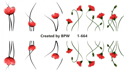 Слайдер-дизайн Красные цветы из каталога Цветные на светлый фон, в интернет-магазине BPW.style