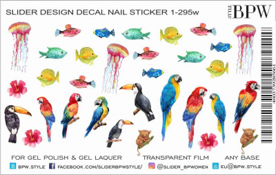 Слайдер-дизайн Рыбы и птицы из каталога Цветные на любой фон, в интернет-магазине BPW.style