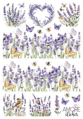 Наклейки переводные для свечей и декора Лаванда из каталога Наклейки декупажные для декора свечей, яиц, изделий из гипса, в интернет-магазине BPW.style