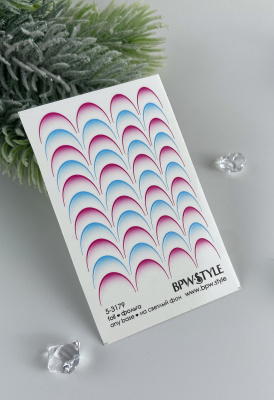 Слайдер-дизайн Цветной френч розовый+бирюза 2 из каталога Цветные на любой фон, в интернет-магазине BPW.style