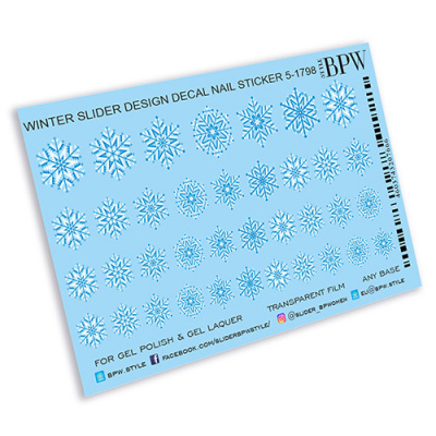 Слайдер-дизайн Голубые снежинки из каталога Цветные на любой фон, в интернет-магазине BPW.style
