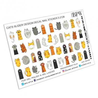 Слайдер-дизайн Котики с лапками из каталога Цветные на любой фон, в интернет-магазине BPW.style