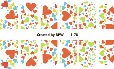 Слайдер-дизайн Цветные сердечки из каталога Цветные на светлый фон, в интернет-магазине BPW.style
