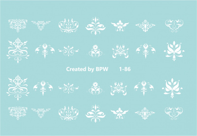 Слайдер-дизайн Белые узоры из каталога Цветные на любой фон, в интернет-магазине BPW.style