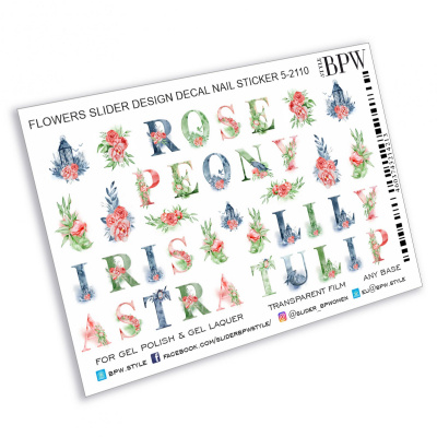 Слайдер-дизайн Цветочный алфавит из каталога Цветные на любой фон, в интернет-магазине BPW.style