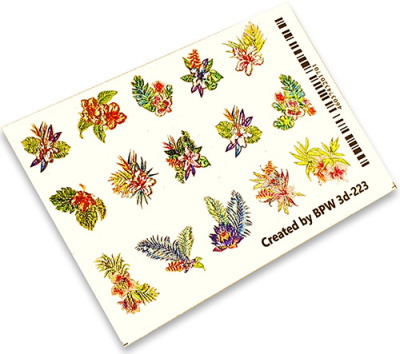 Слайдер-дизайн 3d glass Тропические цветы из каталога Новинки Весна/Лето, в интернет-магазине BPW.style