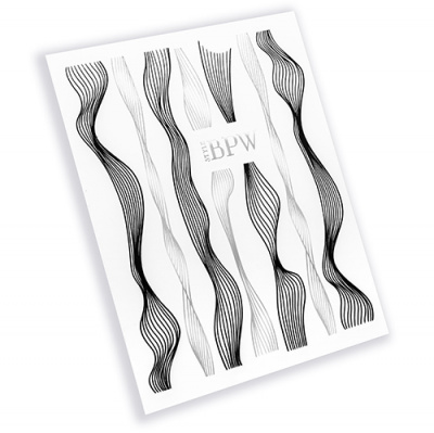 Ленты (волны) для дизайна, черный-серебро из каталога Гибкая силиконовая лента, в интернет-магазине BPW.style
