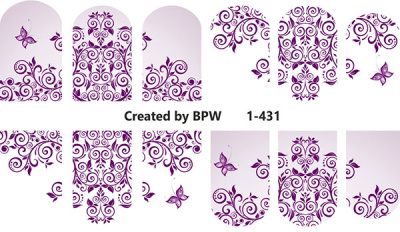 Слайдер-дизайн Фиолетовый узор из каталога Слайдер дизайн для ногтей, в интернет-магазине BPW.style