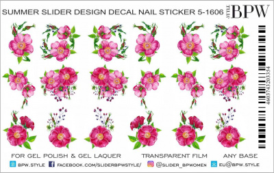Слайдер-дизайн Розовые цветы микс из каталога Цветные на любой фон, в интернет-магазине BPW.style